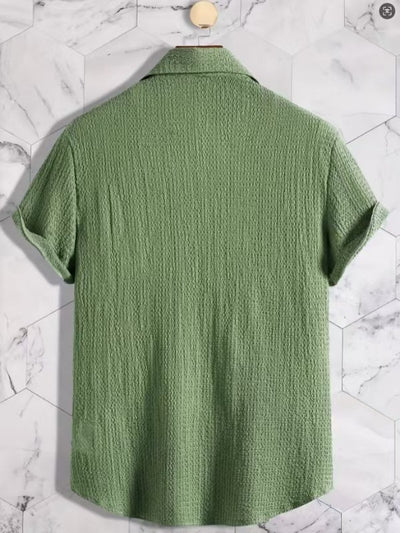 Camisa Casual de Manga Corta Holiday Leisure sin Arrugas para Hombre - Image 58
