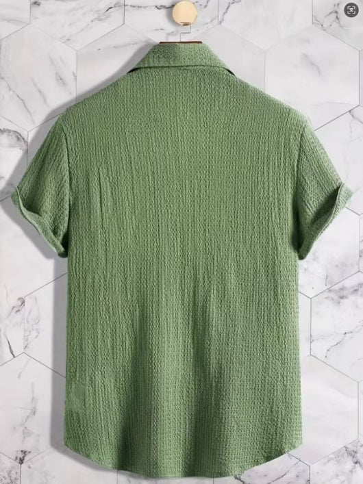 Camisa Casual de Manga Corta Holiday Leisure sin Arrugas para Hombre - Image 58
