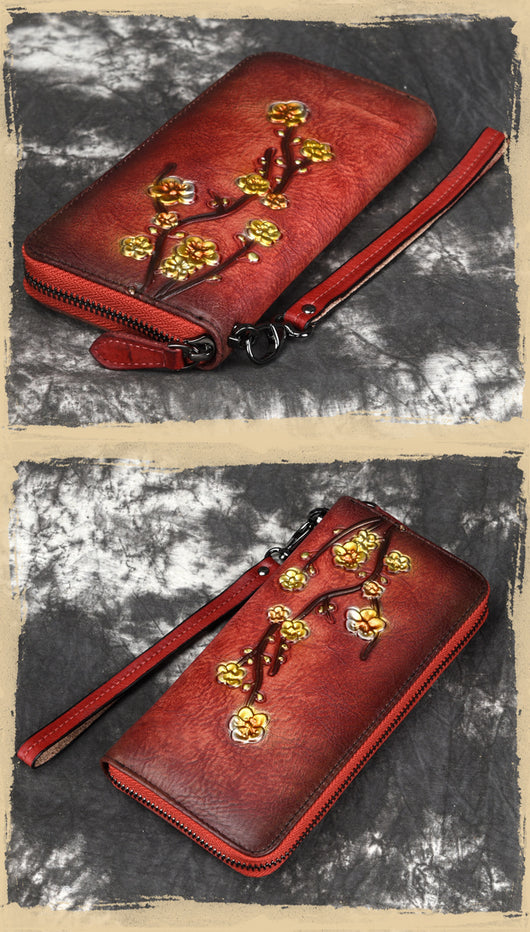 Billetera de Cuero Grabado con Múltiples Compartimentos para Tarjetas - Bolso de Mano para Mujer - Image 10
