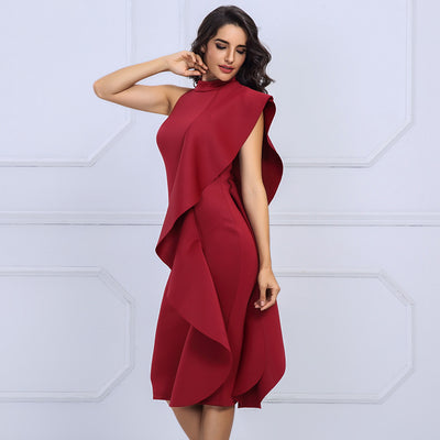 Vestido sin mangas con volantes y costuras decorativas - Image 3