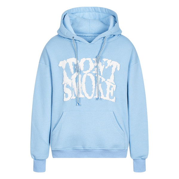 Sudadera de Pareja Cielo Azul y Nubes Blancas - Diseño 3D Dejar de Fumar