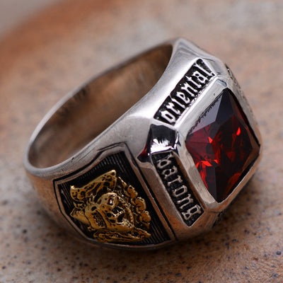 Anillo de Plata Tailandesa para Hombre con Cristal Rojo - Image 9