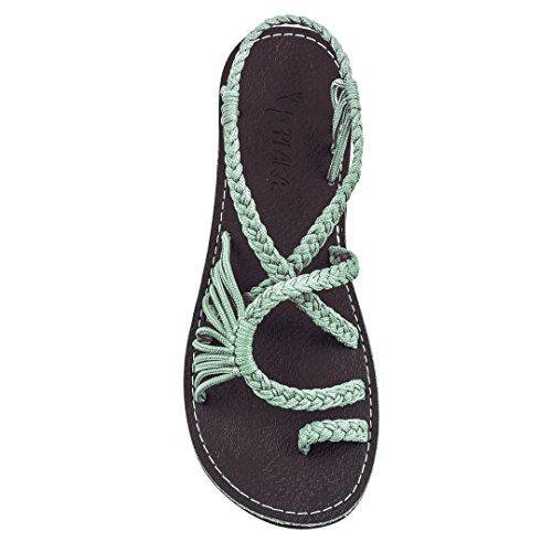 Sandalias Planas Estilo Europeo y Americano para Playa