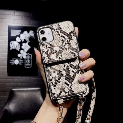 Funda Protectora para Teléfono con Patrón Piel de Serpiente y Compartimentos para Tarjetas - Image 20