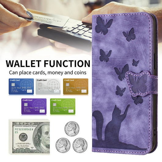 Funda de Cuero para Celular con Mariposa en Relieve - Image 36
