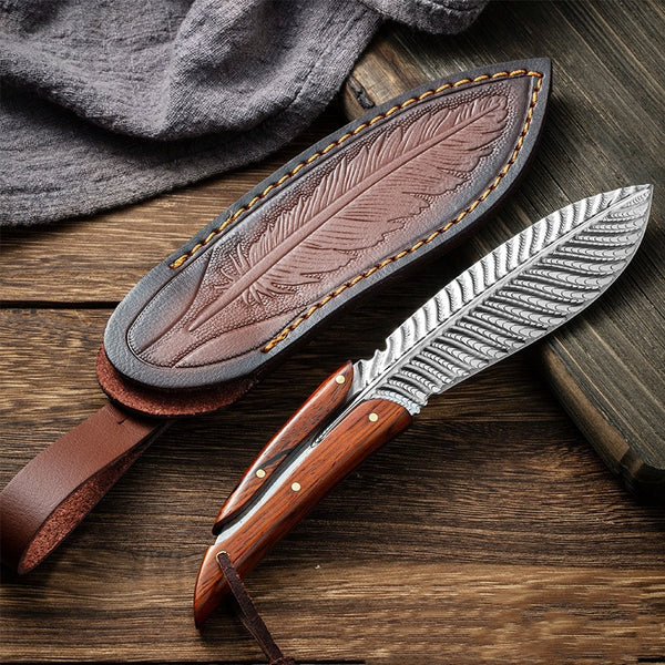 Cuchillo de Pluma con Mango de Madera para Exterior
