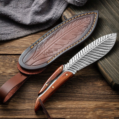 Cuchillo de Pluma con Mango de Madera para Exterior