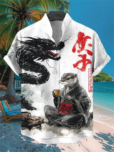Polo Estampado Manga Corta con Cuello Alzado para Hombre - Image 11