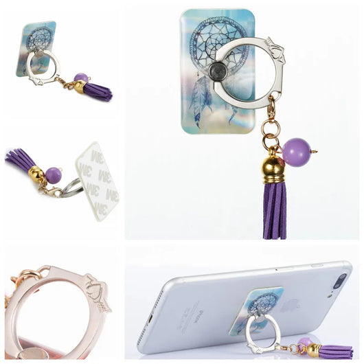 Anillo Soporte para Teléfono con Borlas Metálicas Pintadas a Mano - Image 26