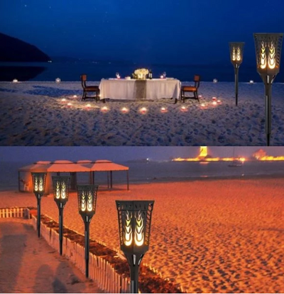 Antorcha Solar LED 96 Luces - Iluminación Exterior Resistente al Fuego
