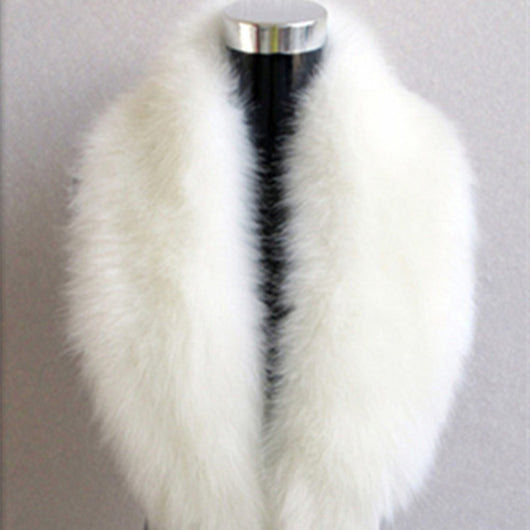 Chal de Piel Sintética con Cuello de Zorro para Mujer - Image 2