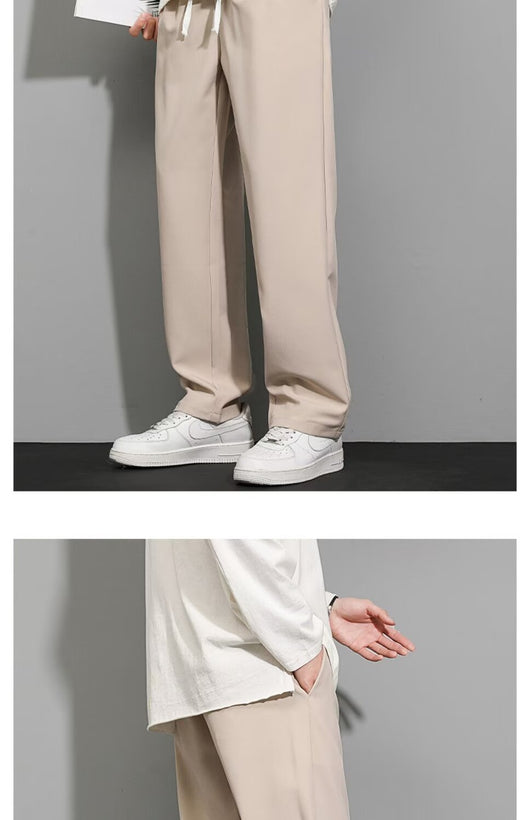 Pantalones Anchos Negro para Hombre - Primavera Otoño - Image 10