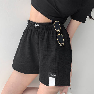 Shorts Deportivos de Cintura Alta con Letras y Cordón Ajustable para Mujer - Image 8
