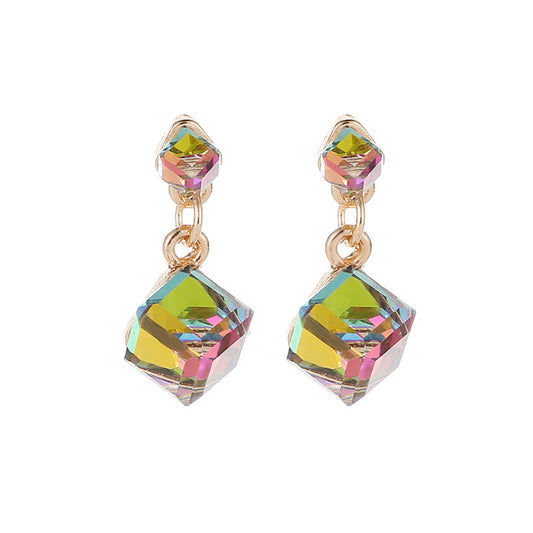 Aretes Geométricos Cuadrados de Colores Vibrantes