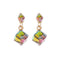Aretes Geométricos Cuadrados de Colores Vibrantes