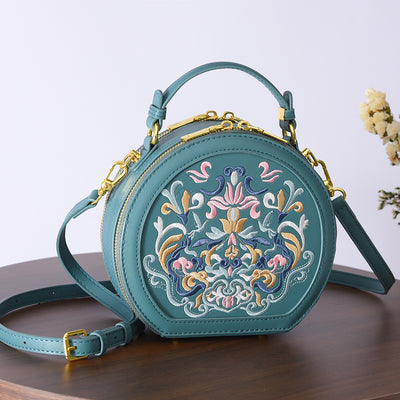 Bolso Bandolera Redondo Estilo Nacional Pequeño para Lectores Conscientes