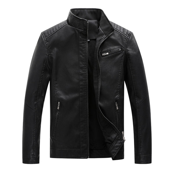 Chaqueta de Cuero para Hombre con Forro de Terciopelo