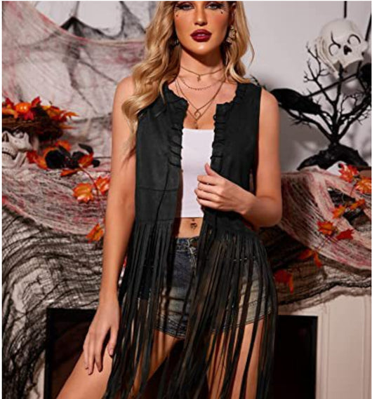 Chaleco de Gamuza con Borlas para Mujer - Image 6