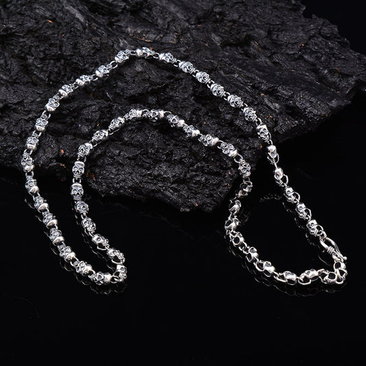 Collar de Plata Esterlina 925 con Calavera de 6mm