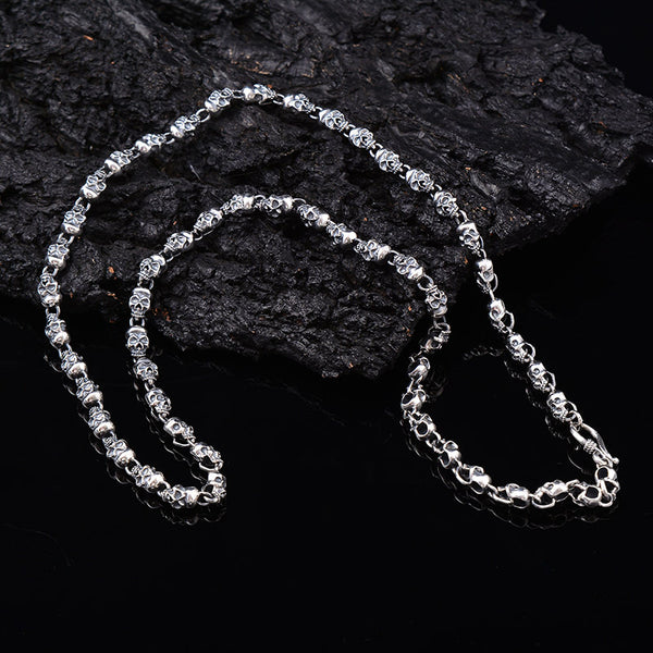 Collar de Plata Esterlina 925 con Calavera de 6mm