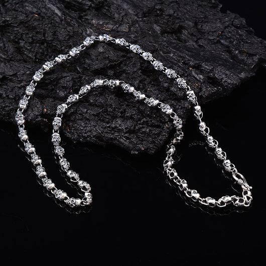 Collar de Plata Esterlina 925 con Calavera de 6mm