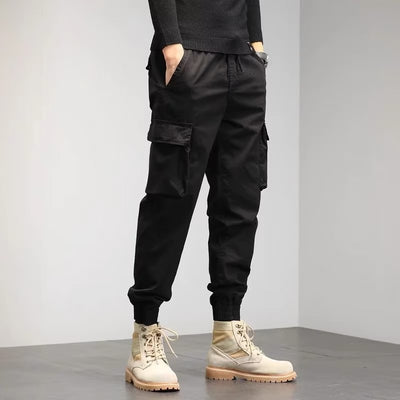 Pantalones Casuales Sueltos con Cintura Elástica y Múltiples Bolsillos - Image 2