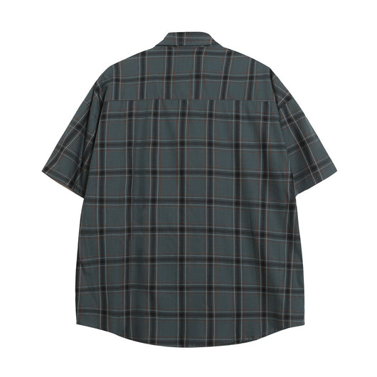Camisa Cuadriculada Suelta Manga Corta para Hombre - Image 9