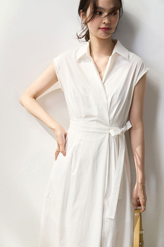 Vestido Camisero Ajustado de Algodón con Pliegues Simétricos y Corte Vertical - Image 28