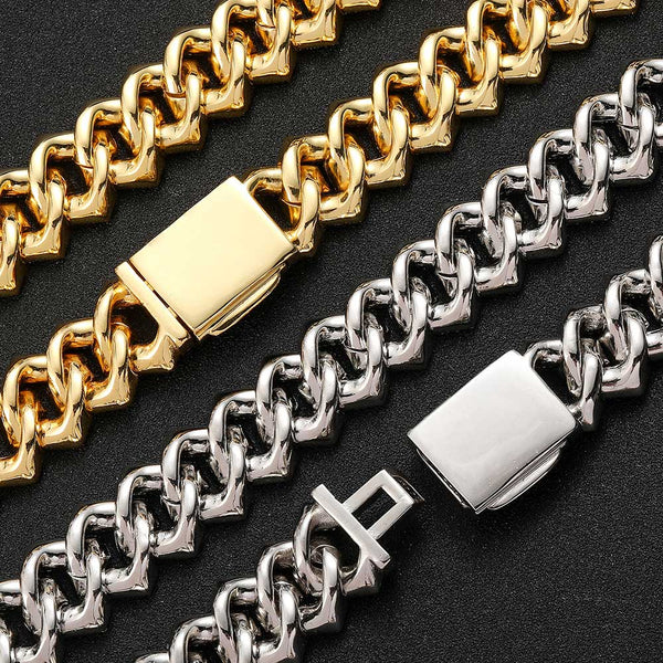 Cadena Cubana Hip Hop de Diamantes Doble Fila 18mm