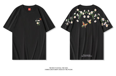 Playera Corta Estilo Chino con Mariposas de Cambio de Luz - Image 10