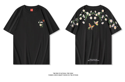 Playera Corta Estilo Chino con Mariposas de Cambio de Luz - Image 10