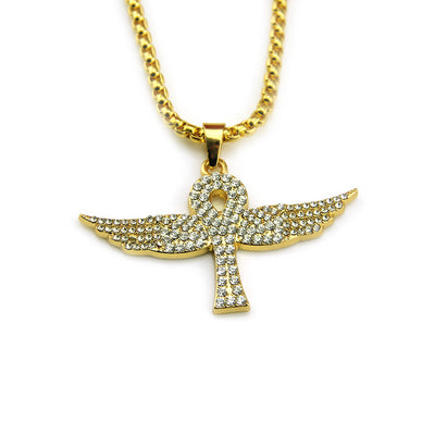 Dije Alas de Ángel Hip Hop con Diamantes Dorados - Image 8