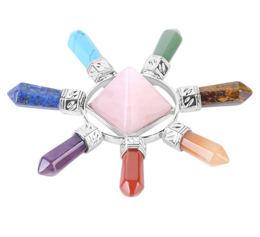 Joya de Chakras con Cristales Naturales y Piedras Semipreciosas - Image 3