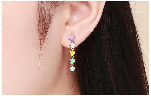 Aretes de Corazón Arcoíris Hipoalergénicos - Image 4