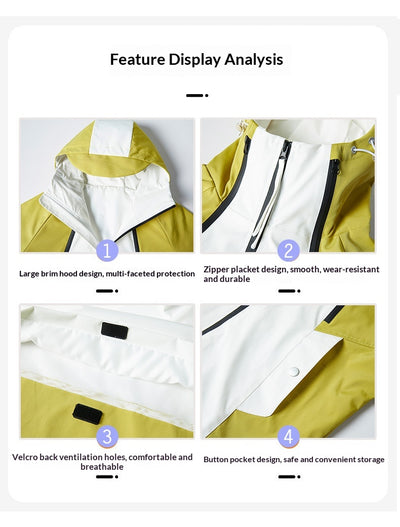 Chaqueta Bomber Impermeable y Cortavientos para Parejas - Diseño Color Block Casual - Image 24