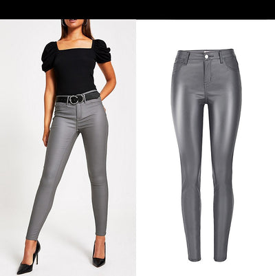 Pantalones de Cuero para Mujer - Diseño Denim Ajustado