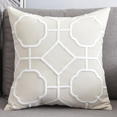 Funda de Almohada Decorativa de Algodón y Lino con Bordado Geométrico - Image 16