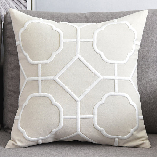 Funda de Almohada Decorativa de Algodón y Lino con Bordado Geométrico - Image 16
