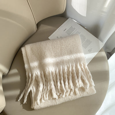 Rebozo de Cuadros con Flecos Extra Grueso para Mujer - Image 10