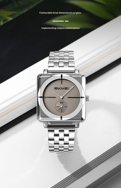 Reloj de Acero Cuadrado con Subdial de Segundos - Movimiento de Cuarzo - Image 17
