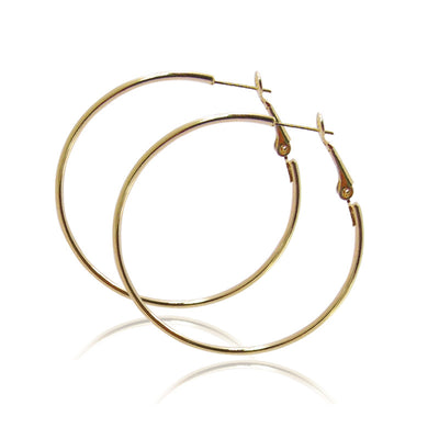 Aretes Círculo Grande Geométricos Metal Plateado - Image 3