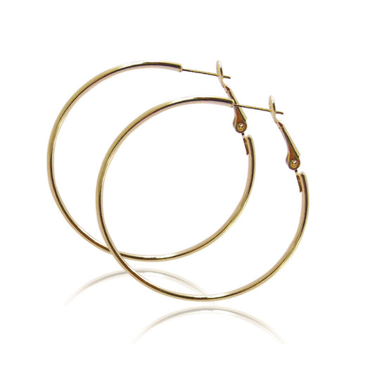 Aretes Círculo Grande Geométricos Metal Plateado - Image 3