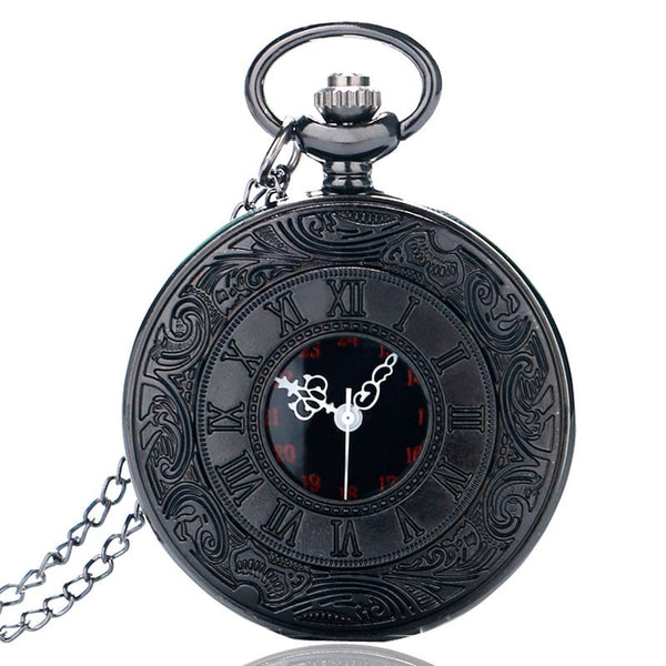 Reloj de Bolsillo Clásico con Grabado de Encaje Romano