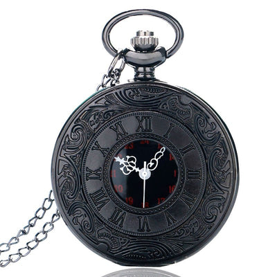 Reloj de Bolsillo Clásico con Grabado de Encaje Romano
