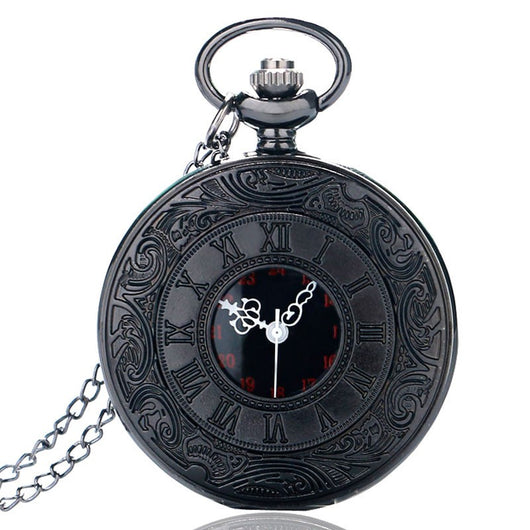 Reloj de Bolsillo Clásico con Grabado de Encaje Romano