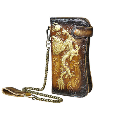 Cartera de Cuero Genuino con Diseño Dragón Tigre - Image 12