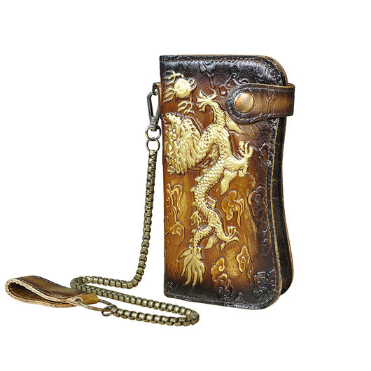 Cartera de Cuero Genuino con Diseño Dragón Tigre - Image 12