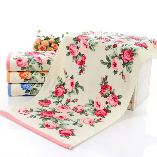 Toalla de Baño Algodón con Estampado de Peonía - Image 7