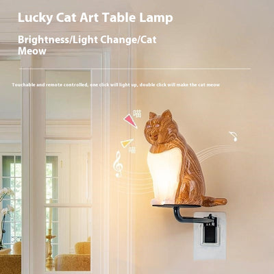 Lámpara de Pared Gato USB con Luz Nocturna y Carga Inalámbrica - Image 8