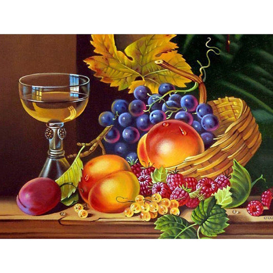 Kit Completo de Pintura de Diamantes - Frutas y Cerveza